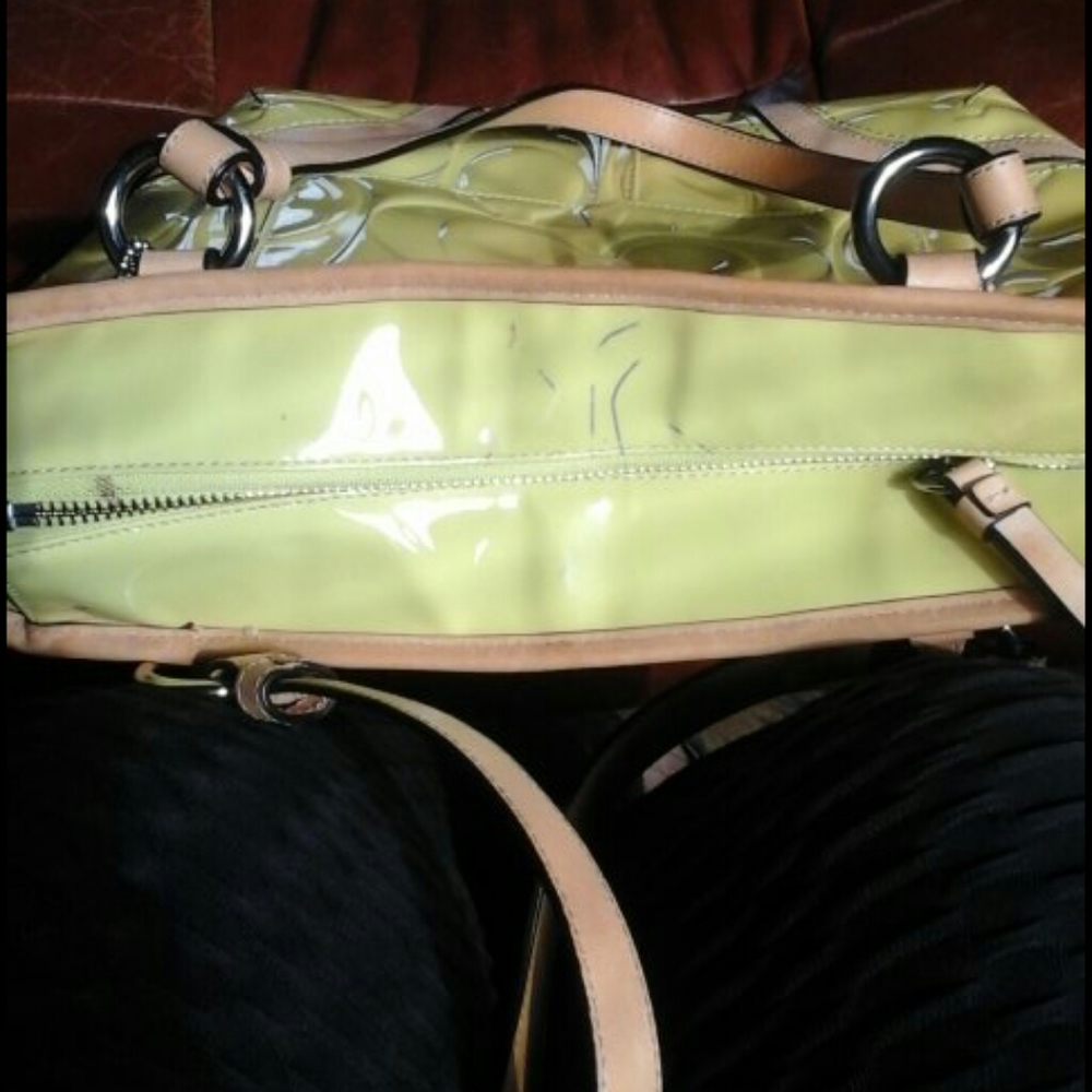 Yellow Coach handbag